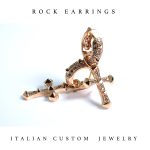 ROCK EARRINGS ROSE CROSS