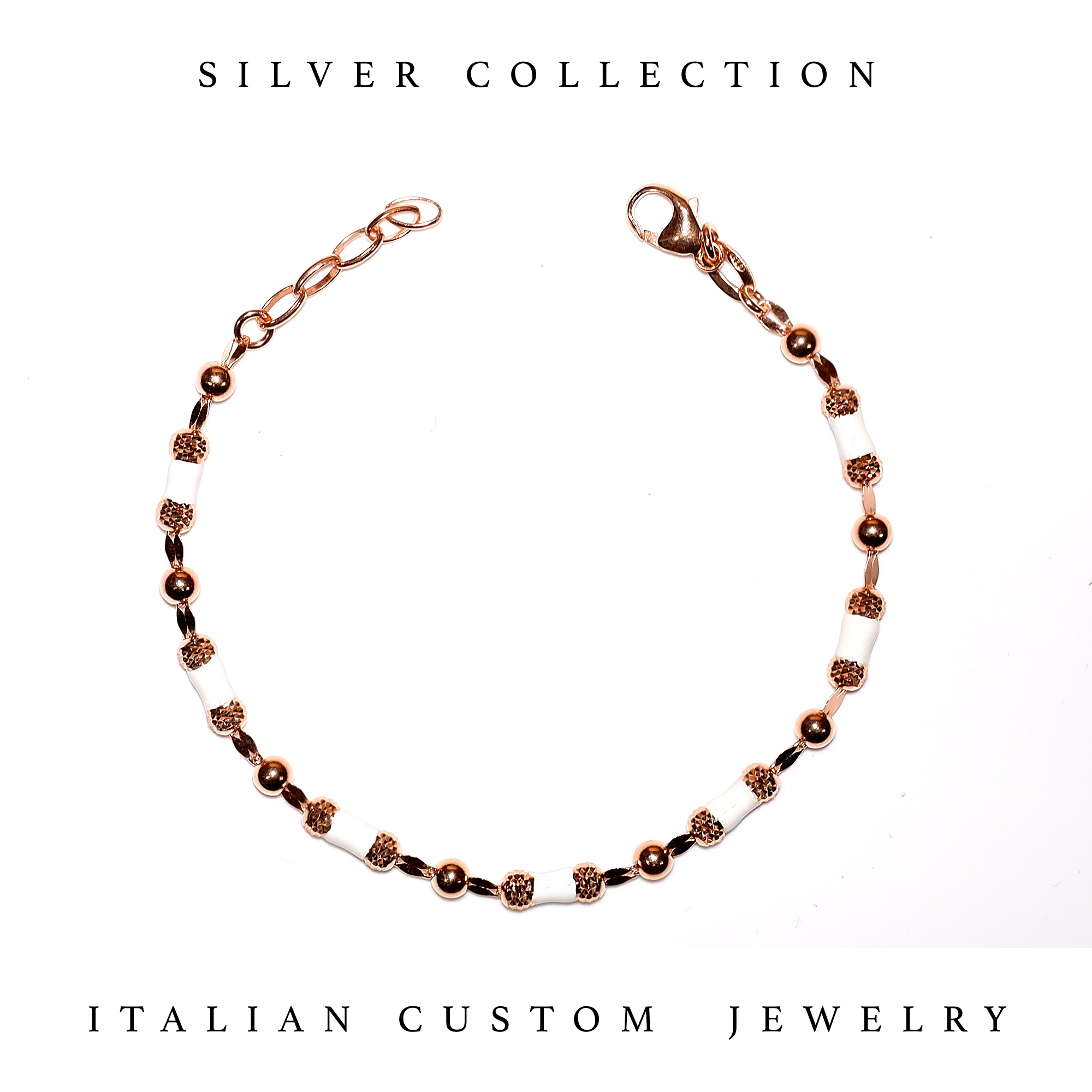 BRACCIALE UOMO ROSA SILVER BRACELET - immagine 1