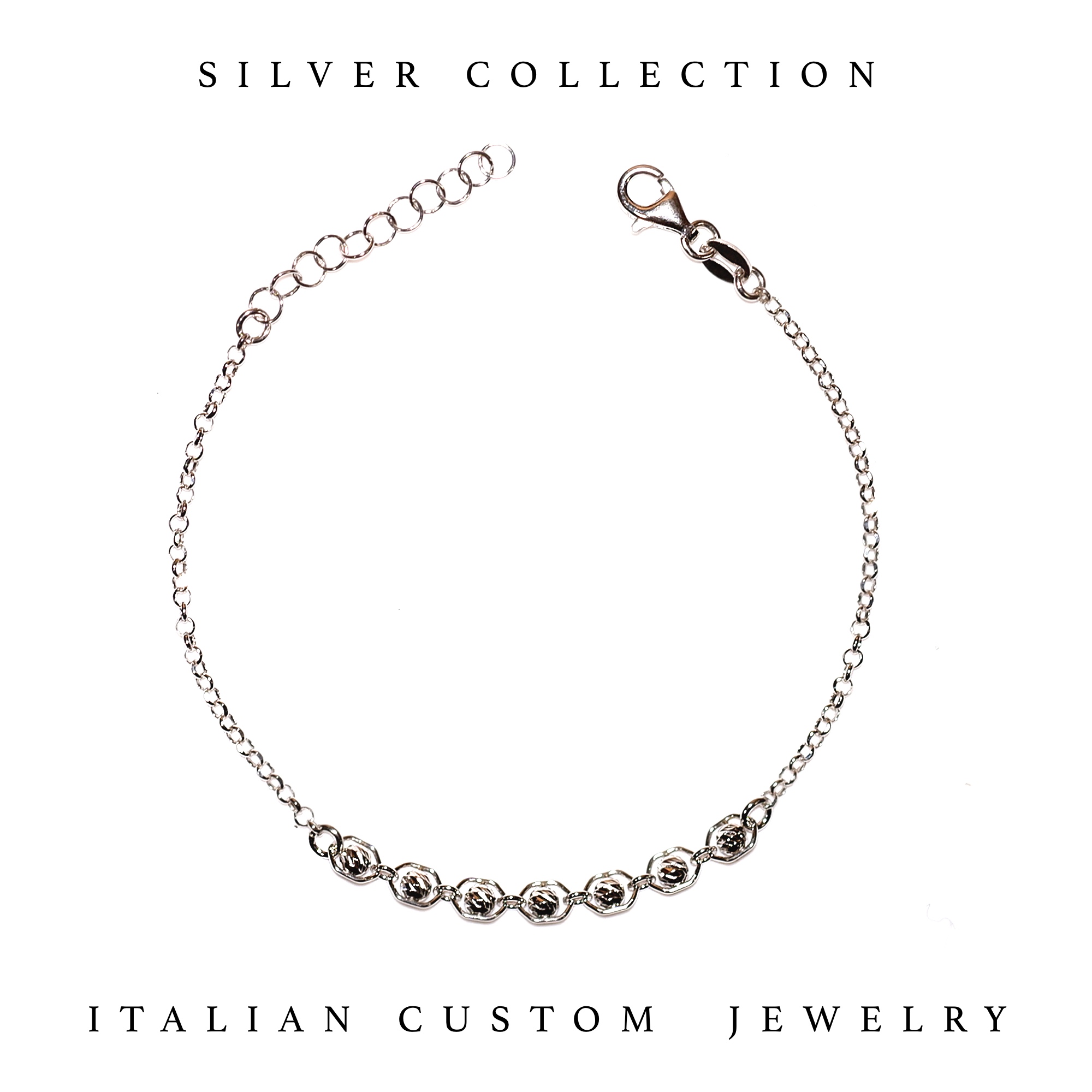 bracciale fino argento bianco SILVER BRACELET - immagine 1