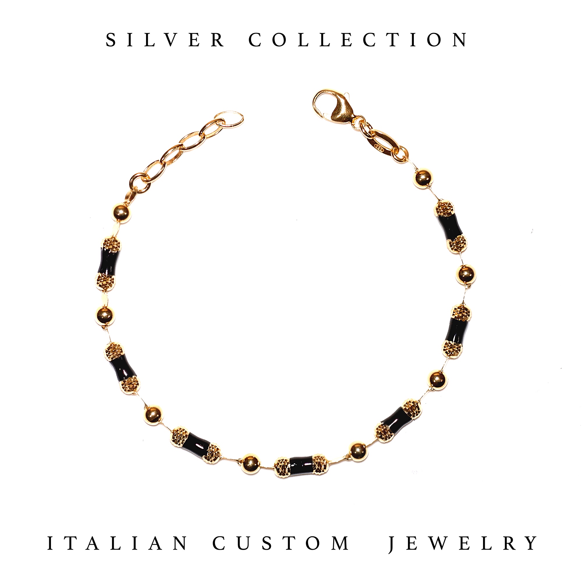 bracciale uomo rosa blu SILVER BRACELET - immagine 1