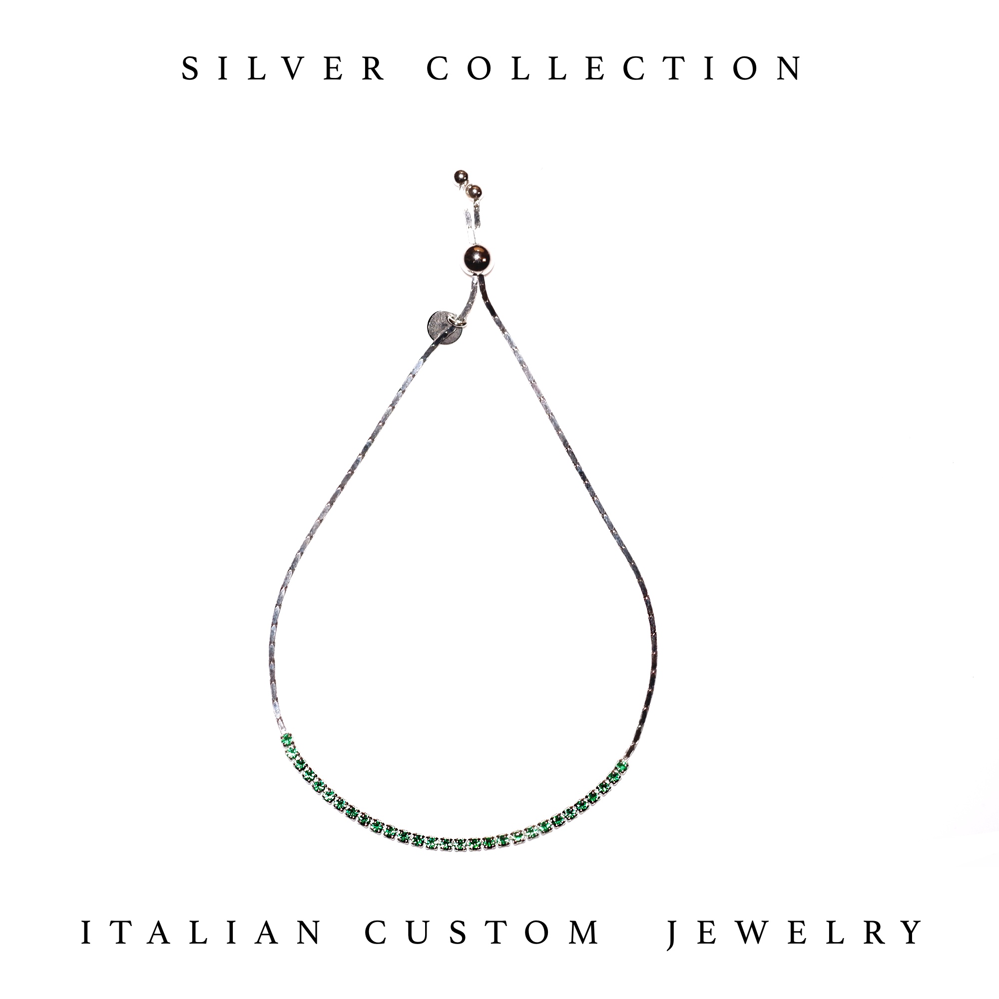 regolabile verde SILVER BRACELET - immagine 1
