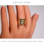 Anello Fascia oro Giallo Diamanti - immagine 4