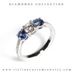 Trilogy con diamante e zaffiri