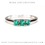 Anello Trilogy Smeraldi - immagine 3