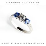 Trilogy con diamante e zaffiri - immagine 2