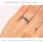 Anello Trilogy Smeraldi - immagine 4