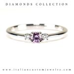 Anello Con Zaffiro e Diamanti