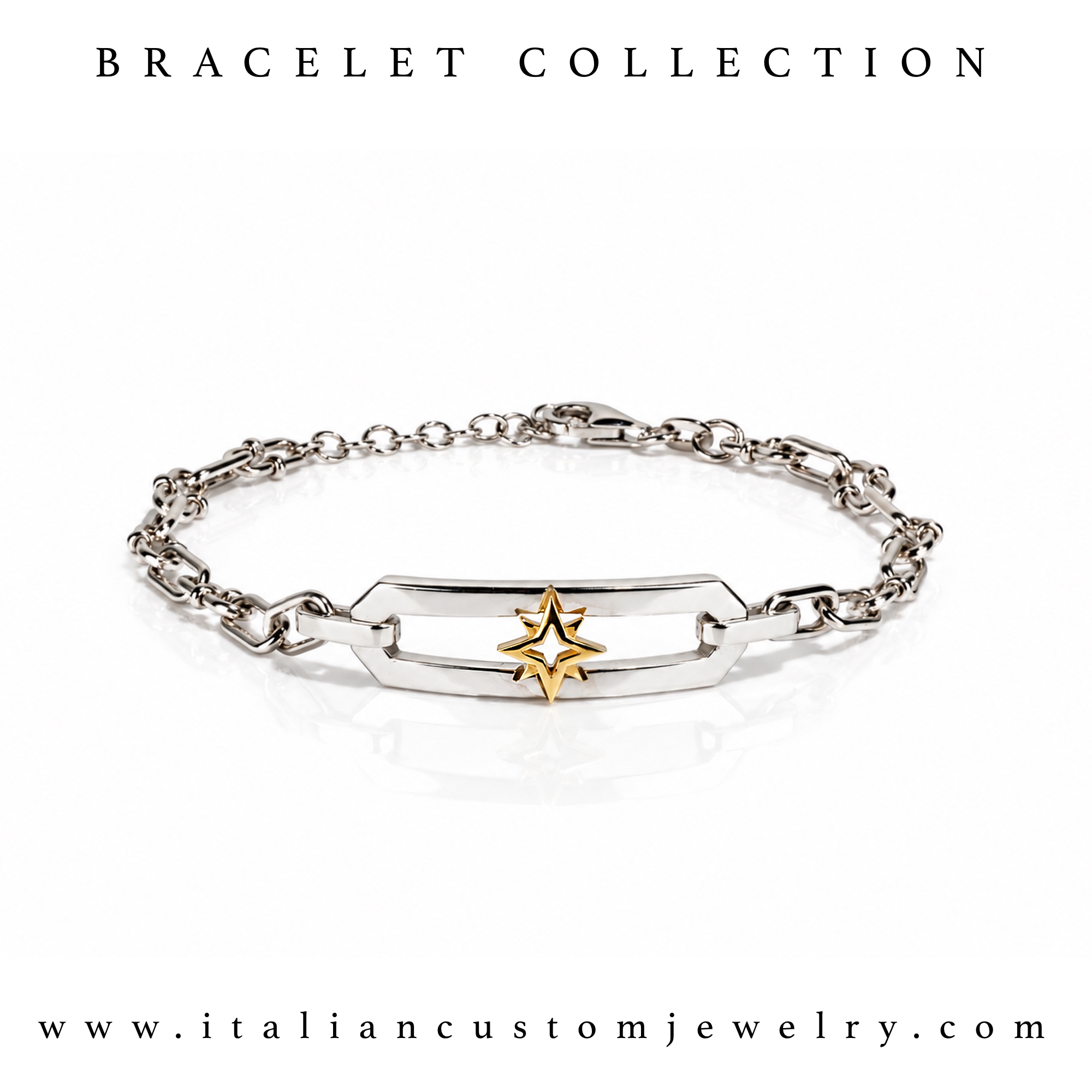 M1 Bracciale In Argento Con Rosa Venti - Image 1