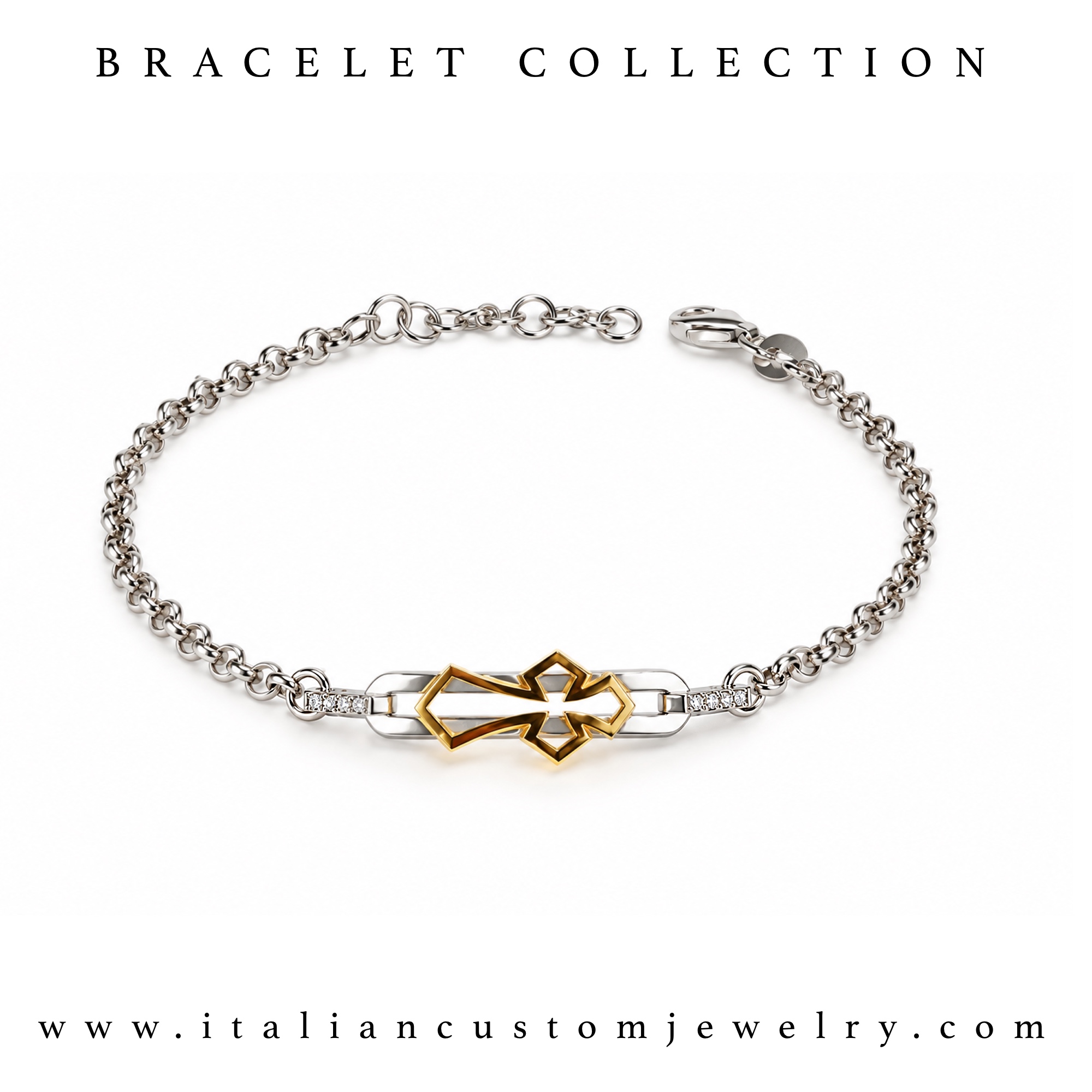 m1 Bracciale In Argento Con Croce - Image 1