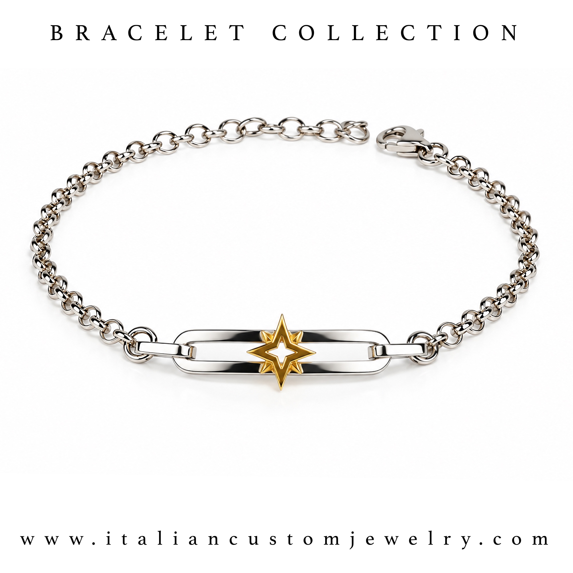 m1 Bracciale In Argento Con Rosa dei Venti Piccola - Image 1