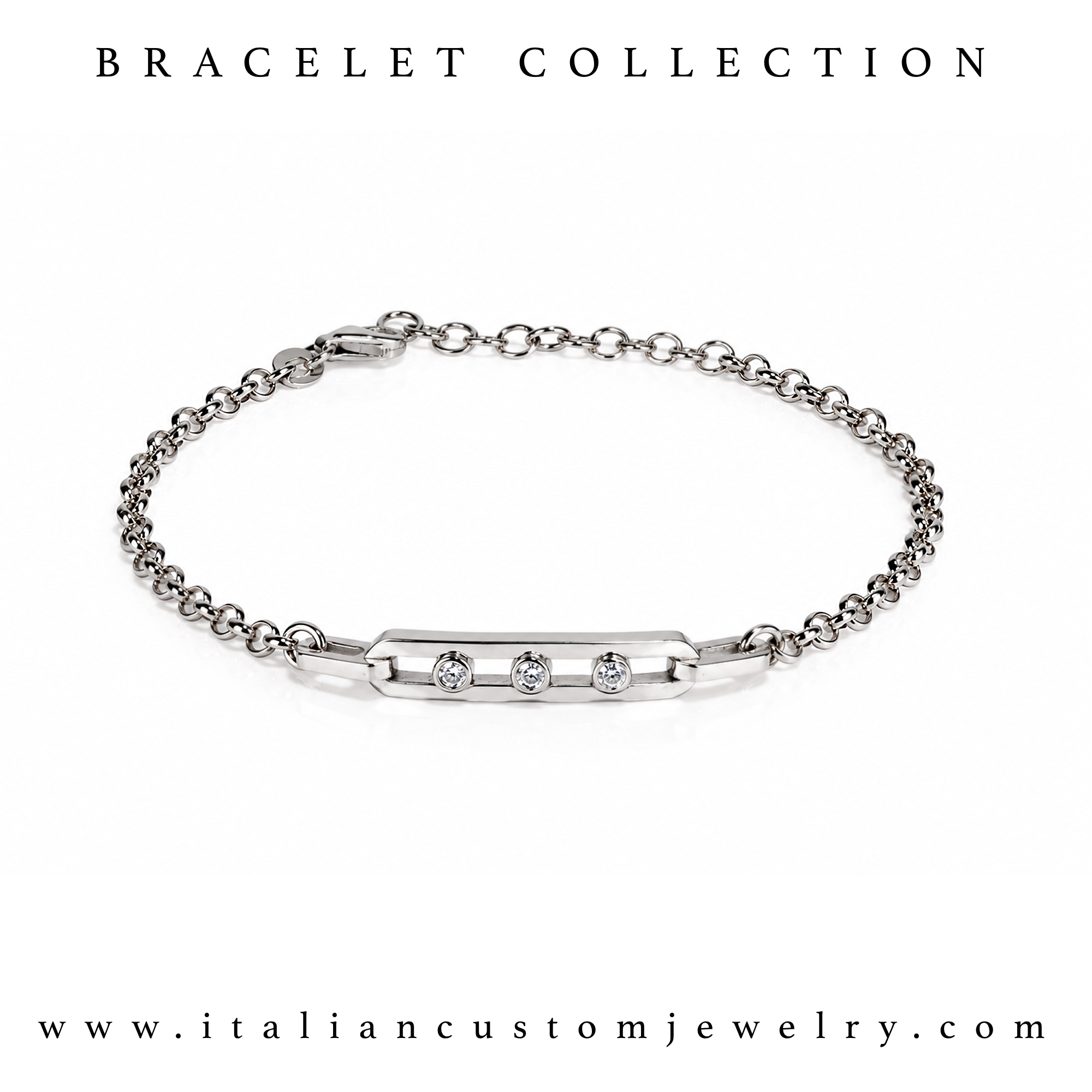 m1 Bracciale In Argento Con Zirconi - Image 1